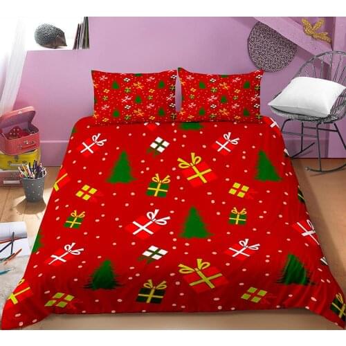 3D XMAS Snowman Gifts Pattern Printed Quilt Covers Bedding Sets for Bedroom Duvet Cover with Pillowcase Home Christmas Decor