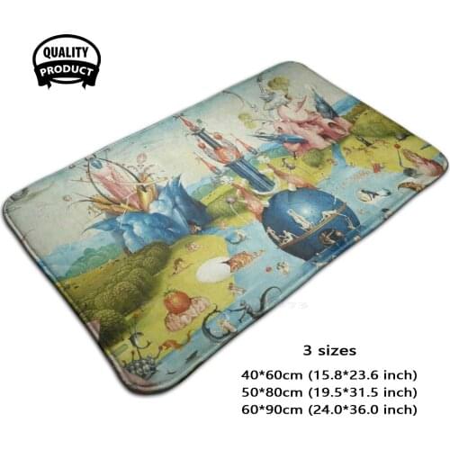 Garden Of Earthly Delights Paradise By Hieronymus Soft Foot Pad Room Goods Rug Carpet Surreal Fine Art Eden Heaven Surrealism