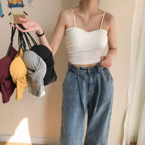 Tanks Women Top Bottoming Crop Tops Solid Simple Elegant Camis Sexy Ladies Womens Basic Summer Clothes for Women Y2k Fashion