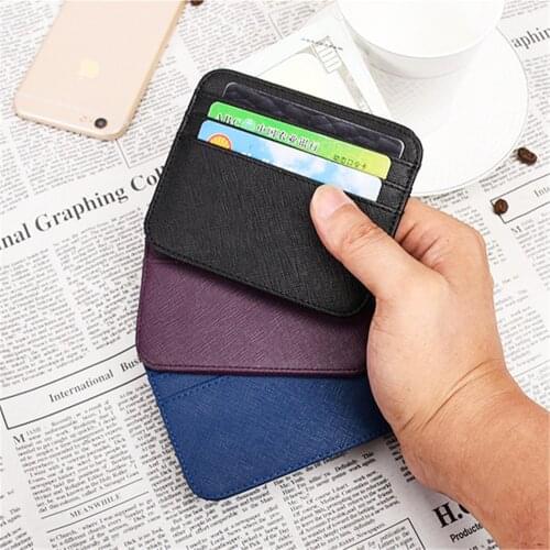 1pc 3color Mini Pu Leather Id Card Holder Men Bank Credit Card Card Case Wallet Business Card Cover Coin Purse Women Card Holder