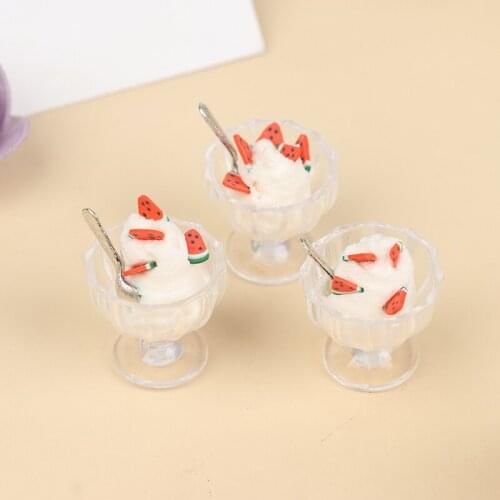 1 Pc 29*22mm 1:12 Dollhouse Miniature Mini Ice Cream Cups Model Pretend Play Food Accessorie