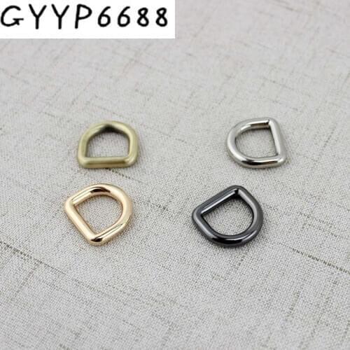 100PCS 6 colors line 3.0mm 10mm inside brushed antique brass d ring hardware metal gold round d-ring for bag