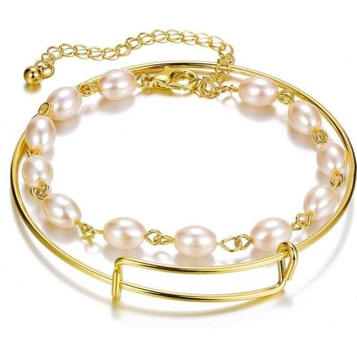 2pcs/set Baroque Imitation Pearl Bracelet Vintage Gold Color Hollow Metal Chain Bracelet Charm Punk Gothic Fashion Party Jewelry