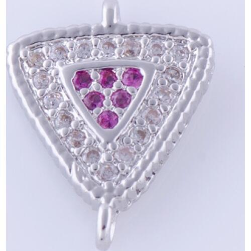 5pcs Small Zircon Triangle Charms For Jewelry Making Vintage Copper Micro Pave Czech Charms Jewelry Accessories