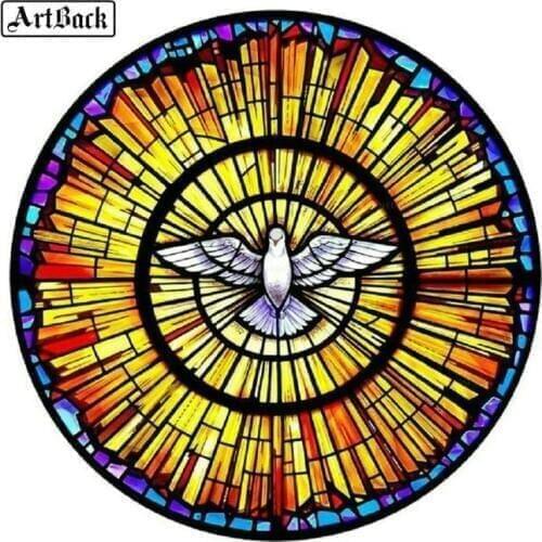 5d diy diamond painting colored dove religious mural 3d diamond embroidery full square diamond mosaic wall sticker