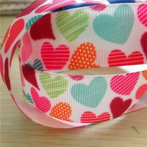 9 16 22 25 38 50 75 mm width sweet hearts Printed Grosgrain Ribbon or Satin Ribbon F068