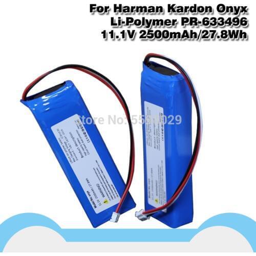 Speaker Loudspeaker Battery For Harman Kardon Onyx PR-633496 11.1V 2500mah Li-Polymer Acumulator 3-wire Plug
