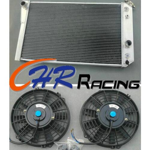 Aluminum radiator & plastic fan*2 for 1984-1990 Chevrolet Corvette 5.7 L83/S10 V8 Conversions brand new