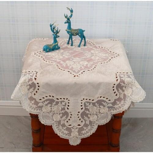 Nice European Embroidery Velvet Square Table Cloth Air Conditioning LCD TV Furniture Cover Bedroom Study Living Room Decoration