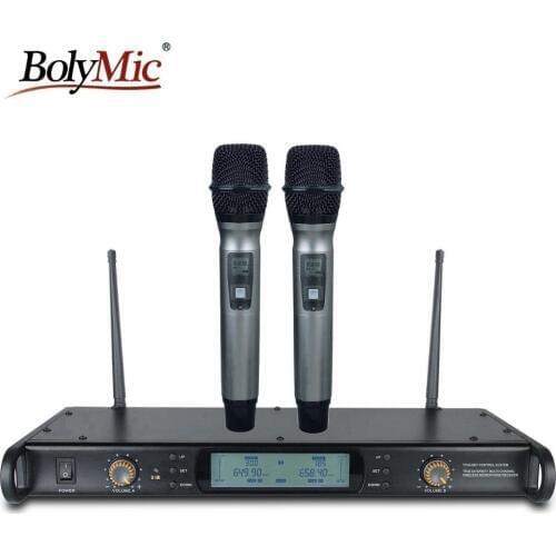 Bolymic 300 channels wireless microphone Professional UHF wireless microphone karaoke