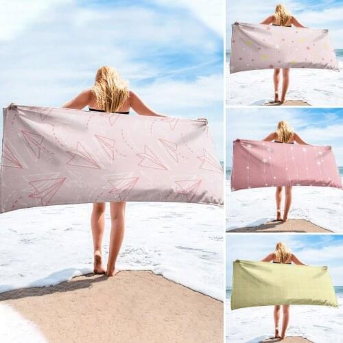 Drying Quicky-Dry Striped Star Flower Towel Good Quality Summer Beach Towel Fashion Colorful Microfiber Printed Bath Towels