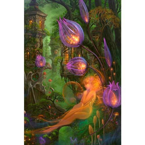 Lantern fairy The wooden puzzle 1000 pieces ersion jigsaw puzzle white card adult childrens educational toys