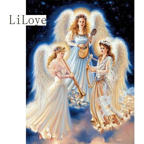 LI LOYE Home Diamond painting Cross stitch DIY Music angel Full Mosaic 5D Square Resin Rhinestone home decoration Gift arts FZ43