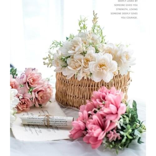 1pc Freesia Artificial Silk Flower Wedding Home Decoration Flower Simulation Orchid Fake Flower Bouquet