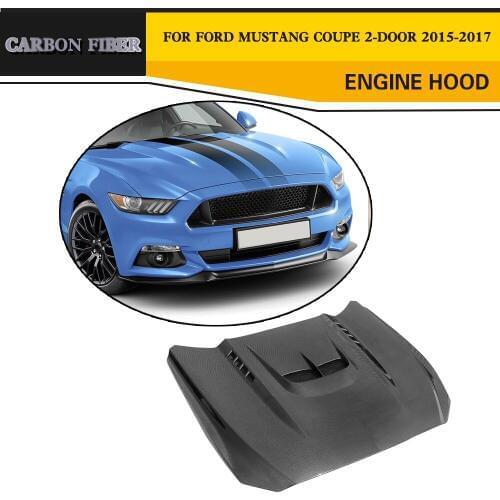 Carbon Fiber Engine Hood Auto Car-Styling Bonnet for Ford Mustang Coupe Convertible 2-Door 2015-2017