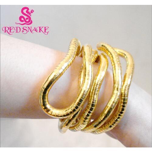 RED SNAKE 1piece Gold-color Bendy Fashion Flexible Snake Necklace 90cm*6mm Larger Retail for $26