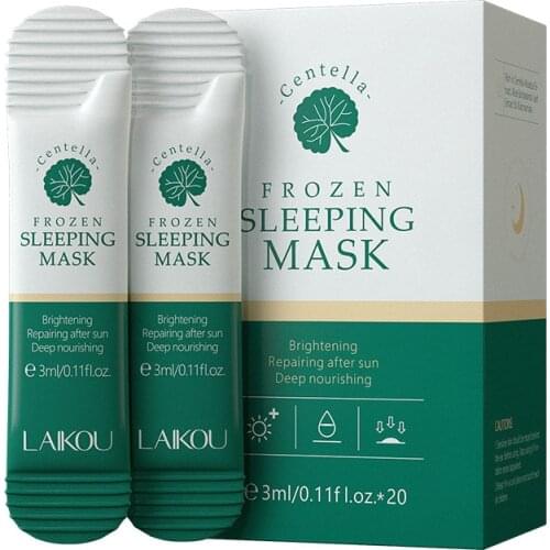20pcs Centella Moisturizing Sleeping Mask Deep Hydrating Nourishing Repairs After Sun Exposure Facial Skin Care Repairing