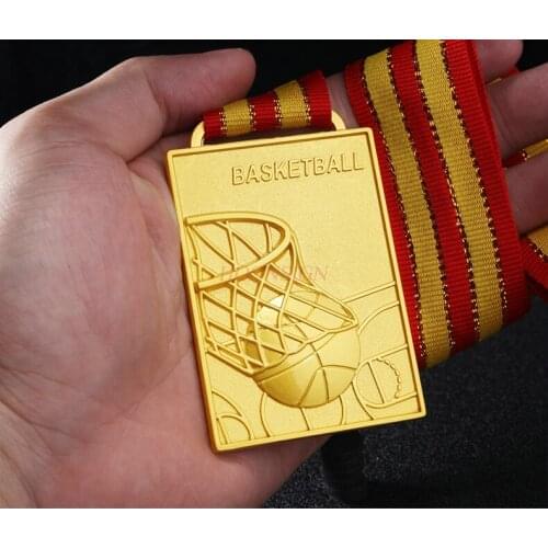 Medal gold silver and Square Basketball Medal School Games Medal Gold Silver And Bronze Medal 2020