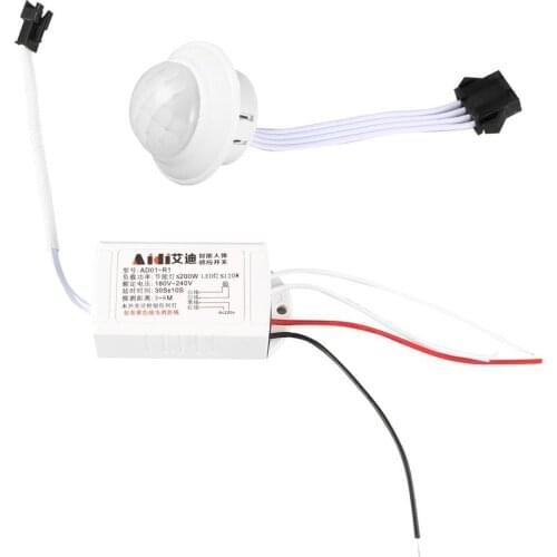 Mini Closet 220V PIR Motion Sensor Switch ON / OFF IR Infrared Human body Indction Sensor light Control Detector Module 50HZ