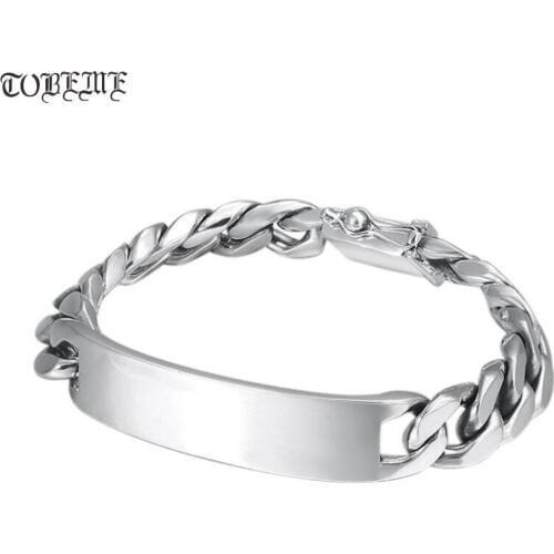 100% 925 Silver Man Bracelet Thai Silver Chain Bracelet Pure Silver Man Bracelet