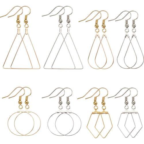 DIY Earring Sets DIY Earring Making, with Brass Brass Earring Findings and Plastic Ear Nuts Polygon Triangle Teardrop Ring 80pcs