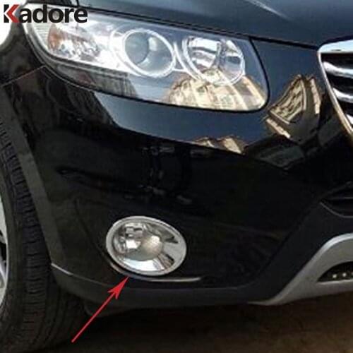 Front Fog Light Lamp Cover Trim For Hyundai Santa Fe 2010 2011 2012 Chrome Head Foglight Trims Sticker Car Styling Accessories
