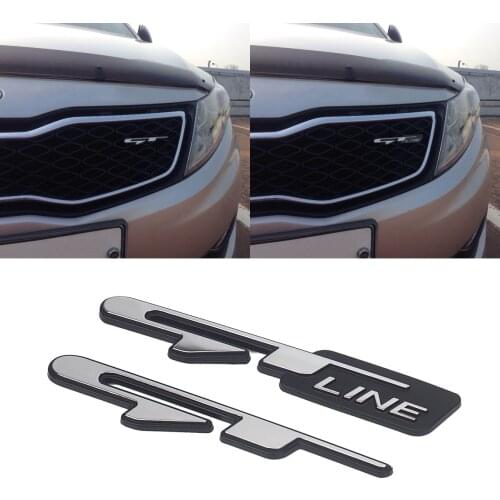 2pcs Car Front Grills Sticker for KIA Stinger Optima K3 K5 K2 Peugeot 206 207 307 308 4008 5008 GT Line Side Rear Trunk Sticker