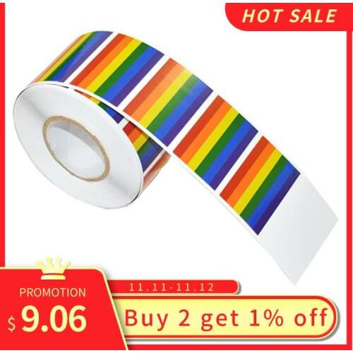 500 Pieces Gay Pride Rainbow Stickers On A Roll,Support Lgbt Causes,Pride Flag Labels For Gifts,Crafts,Envelope Sealing,1.2 X