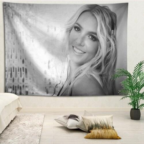 Custom Britney Spears printed Creative tapestry living room bedroom background wall fabric hanging painting small fresh