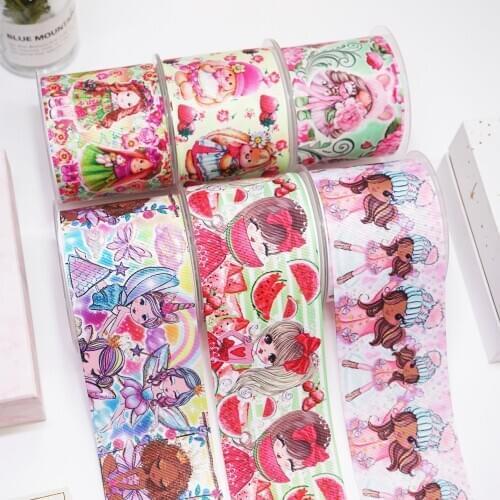 DIY Cartoon Fairy Printed Grosgrain Ribbon For Craft Supplies Sewing Accessories 5 Yards. 47275