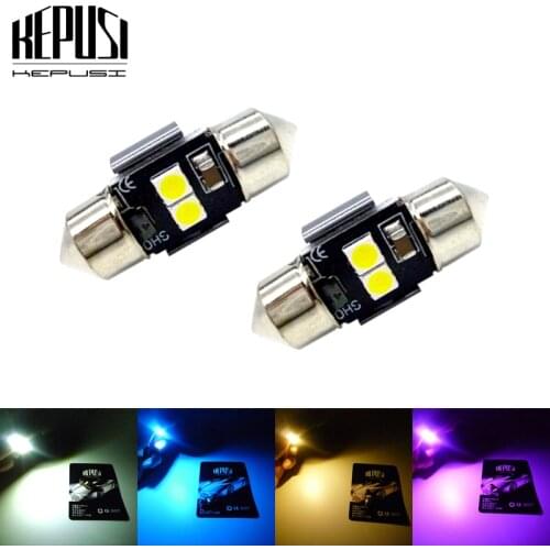 2pcs 28mm 29mm 2SMD 3030 Wedge LED Bulb C10W C5W Festoon Mirror Dome Reading Door Number Lamp white yellow blue purple 12V 24V