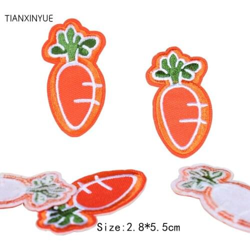 TIANXINYUE Carrot Patch 20 pcs/lot Embroidery Iron On Patches Clothes Appliques Sew On Motif Badge DIY Clothing Bag
