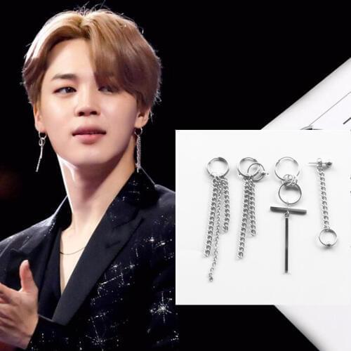 4 pcs/set KPOP Bangtan Boys Album V DNA Stud Earrings Korean Fashion Jewelry Accessories For Men And Women Earring wholesale