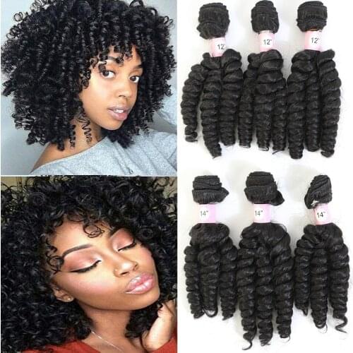 Live Beauty Bouncy Curly Hair Weave 6 Bundles Natural Color 200g All In One Pack Soft Smooth Funmi curl Synthetic Hair Extension