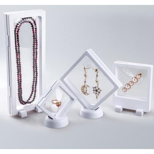 1/5/10pcs 3D Albums Frame Holder Coin Shelves Protect Jewelry Clear Floating Display Case for Specimen Stand Ring Pendant Pretty