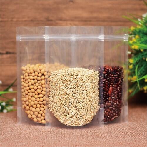 1000Pcs/Lot Transparent Zip Lock Plastic Bags Mylar Bag Ziplock Stand Up Food Spice Powder Packaging bag Wholesale