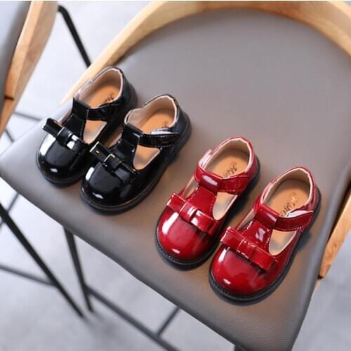 2021 Kids Casual Shoes Princess Girls School Shoes Children Leather Party Dress Flat Little Sport Shoes Baby Casual Sneakers