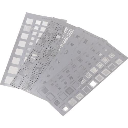 4PCS Universal BGA Stencil for MTK MSM Samsung Huawei Xiaomi iPad CPU RAM PM Power IC Reball Pin BGA Direct Heat Template