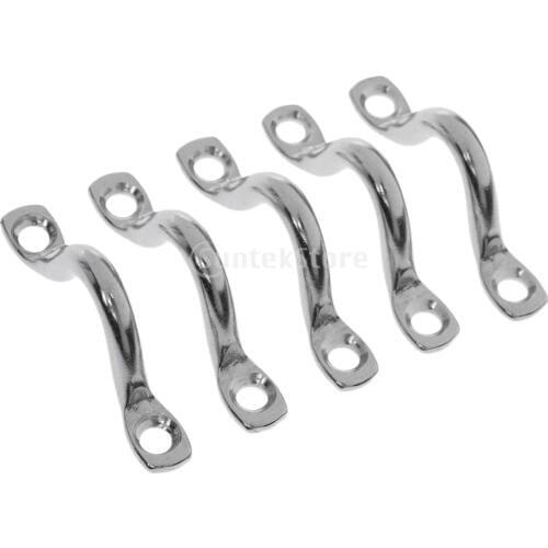 5PCS Stainless Steel Pad Eye Straps Kayak Canoe Deck Loops Tie Down Anchor Points Footmans Loop for Boat Marine