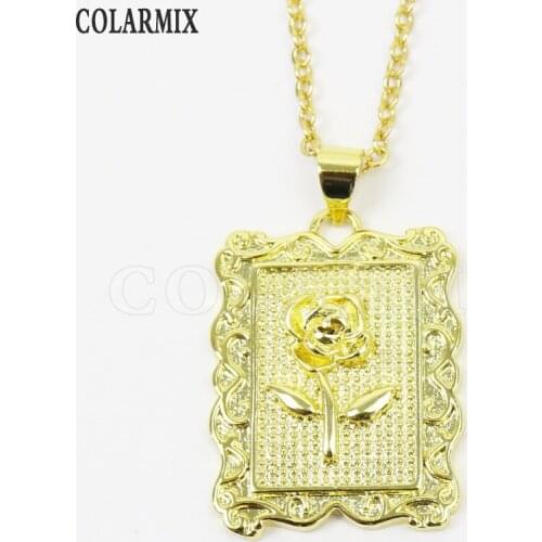 6 Pcs Gold color Medel style Jewelry Pendant Flower Pattern necklace jewelry pendant Necklace Annimal jewelry necklace 7481