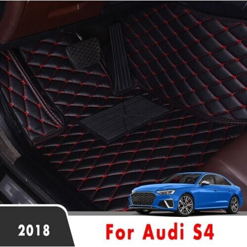 Car Carpets For Audi S4 2018 Artificial Leather Car Floor Mats Cover Car Custom Styling Interior Accessories Foot Pads Car Mats