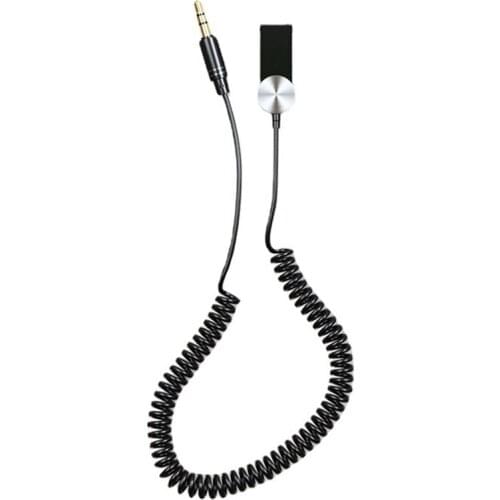 Bluetooth Adapter Car Bluetooth 5.0 Receiver USB Audio Adapter with 3.5 mm Jack for Car Speakers Built-in Microphone