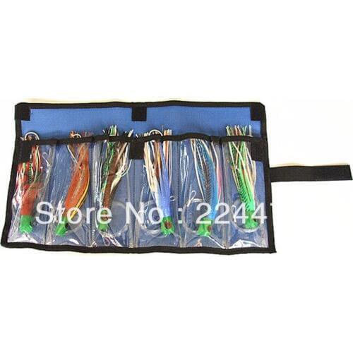 Free Shipping-9.5-10.5 Inch 3 size Octopus Skirt Game lures Tuna lures Trolling Fishing Tackle Soft Bait PP soft head with Hook