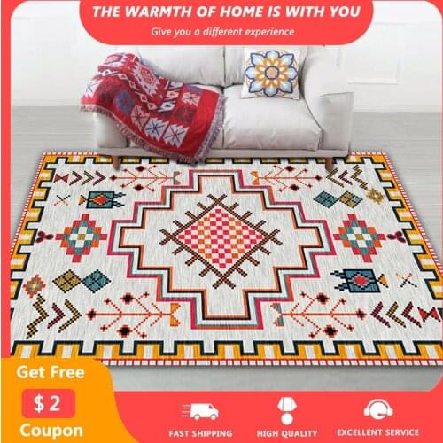 Bohemia Carpets for Living Room Ethnic Persian Bedroom Large Rugs Non-Slip Washable Palor Floor Carpet Drop Shipping alfombra