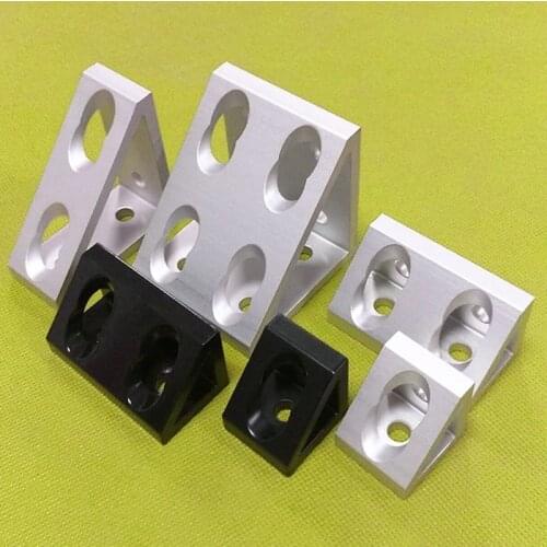 Black Silver 2020 3030 4040 2040 3060 4080 Aluminum Profile Right Angle Triangle Block Triangle Connector