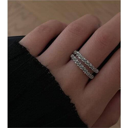 Pure Silver 925 Finger Rings For Women 2.5mm Shine Star Soft Simple Ring Size 8# Silver/Gold Color Bague Anillos Party Jewelry