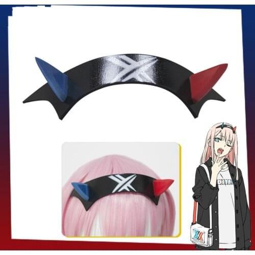 DARLING in the FRANXX CODE 002 Zero Two Headband Women Hairbands Hairpin Hair Clip Halloween Costume Accessories