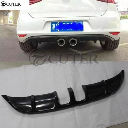 For Volkswagen Golf 7 MK7 carbon fiber rear bumper diffuser middle two out exhaust lip R20 style car body kit 2014-UP
