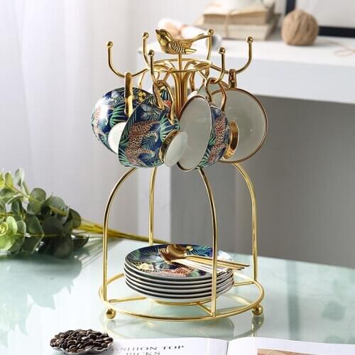 Europe Bone China Coffee Cup Set Jungle Cheetah Animal Pattern Espresso Cups Afternoon TeaCup Home Office Drink Ware