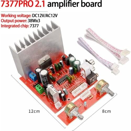 KYYSLB 7377 38Wx3 4-8ohm DC12V/AC12V Amplifier Board 2.1 Channel Fever Car DIY Stereo Power Amplifier Board